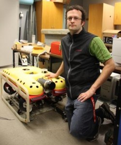 Brad Buckham with Suboceanic�s Remote Operating Vehicle (used in sub-surface WCWCP work)